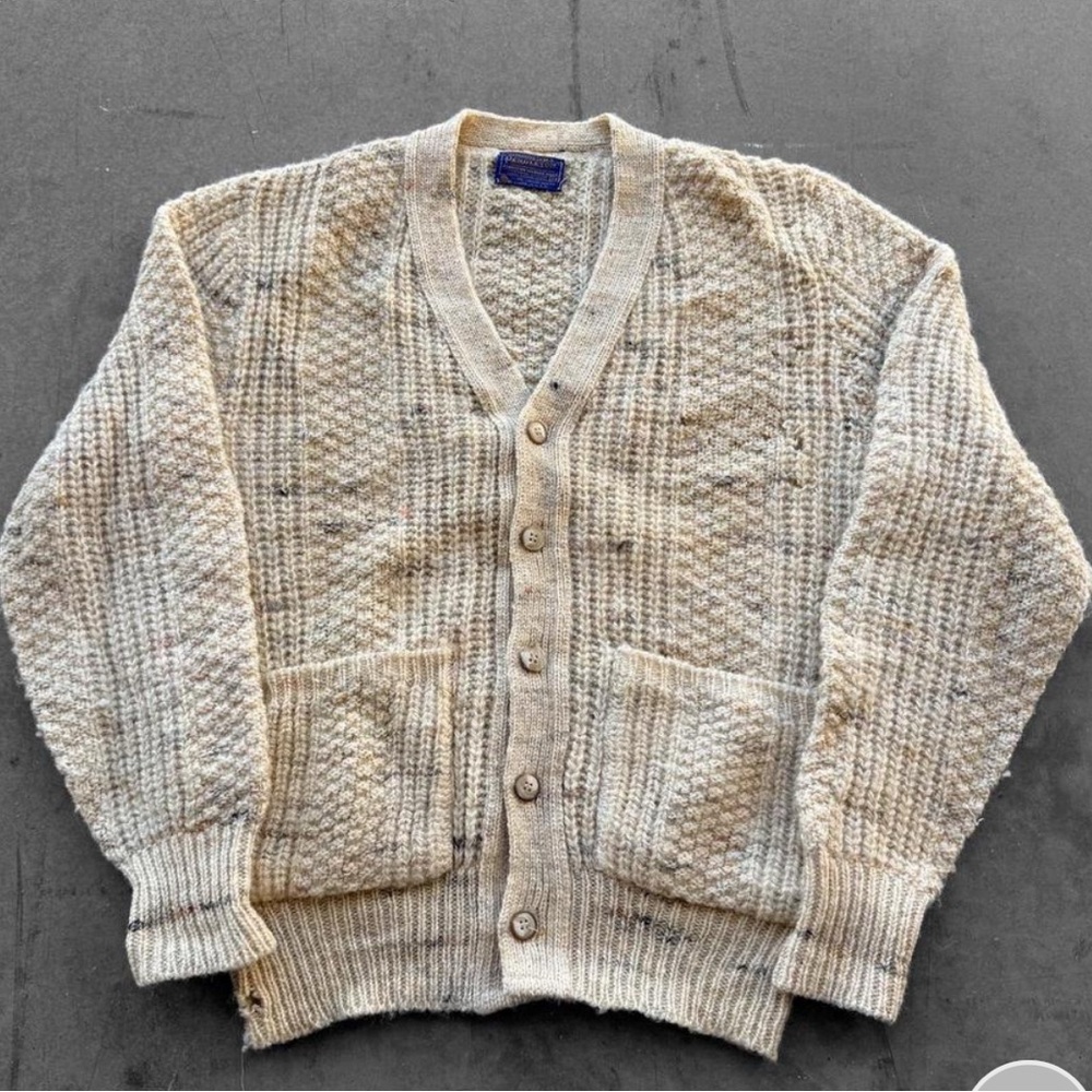 Pendleton Vintage Chunky Knit Donegal Wool Cardigan
